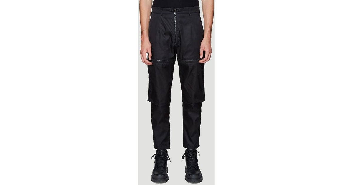 Prada Synthetic Zip-up Cargo Pants in Black for Men - Lyst
