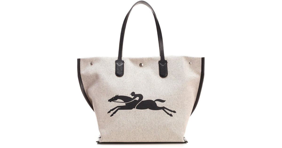 Longchamp Roseau Shopping Tote Bag in Natural | Lyst