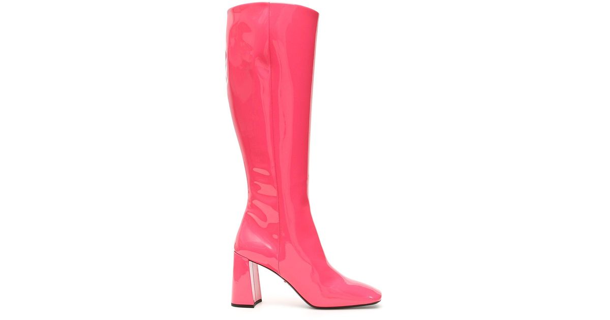 light pink knee high boots