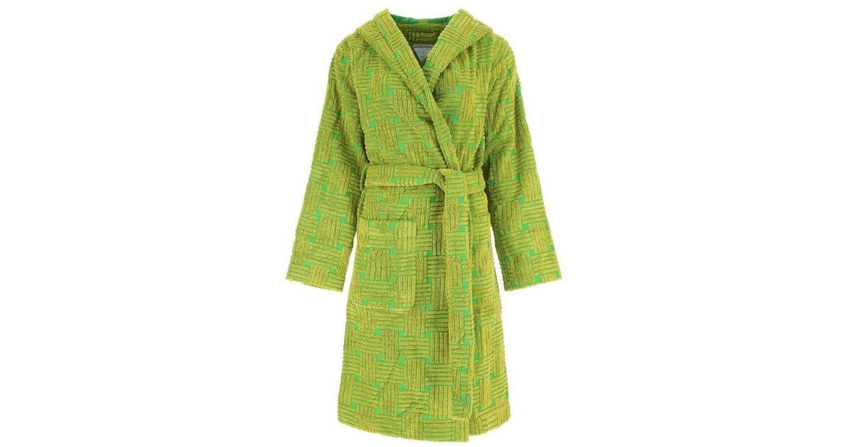Bottega Cotton Terrycloth Belted Robe Jacket in Green Lyst