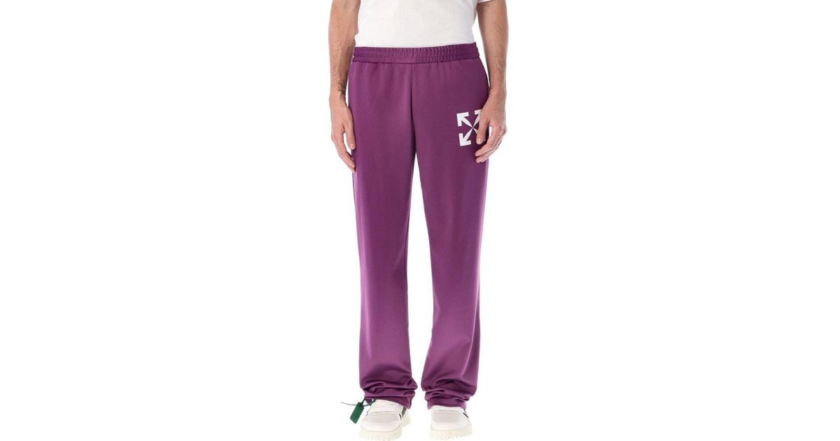 Off-White c/o Virgil Abloh Arrow Printed Track Pants in Purple for Men