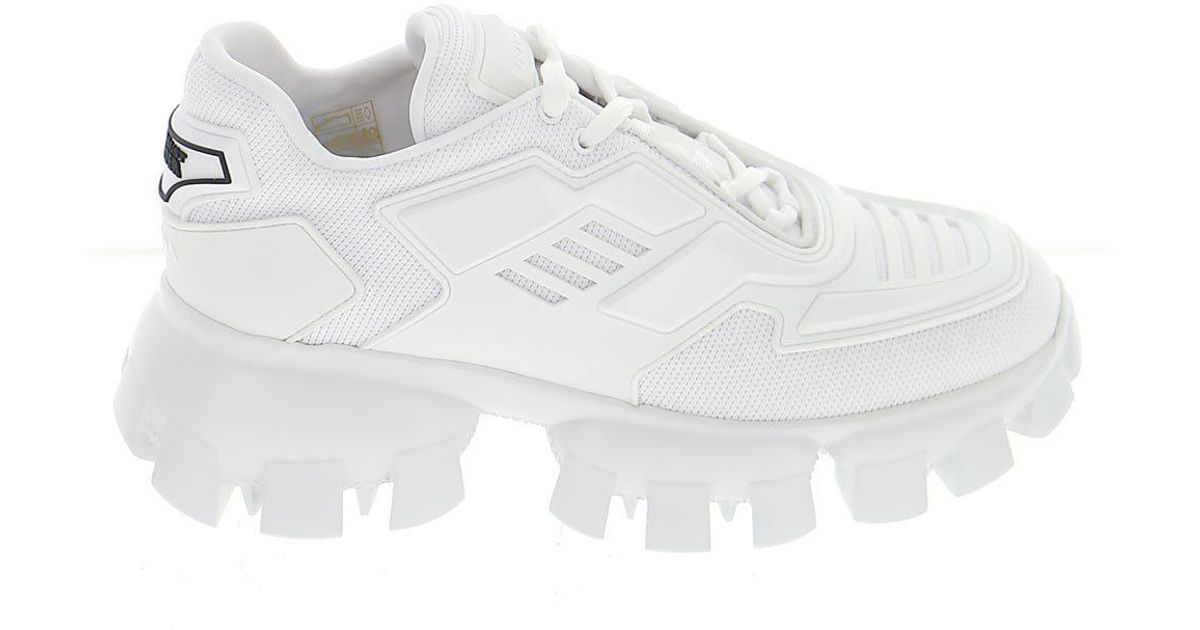 Prada Leather Cloudbust Thunder Low-top Sneakers in White - Lyst