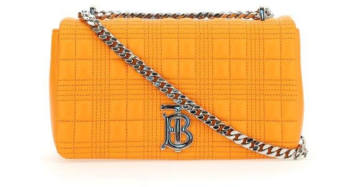 Burberry Mini Chain Tb Crossbody Bag in Orange