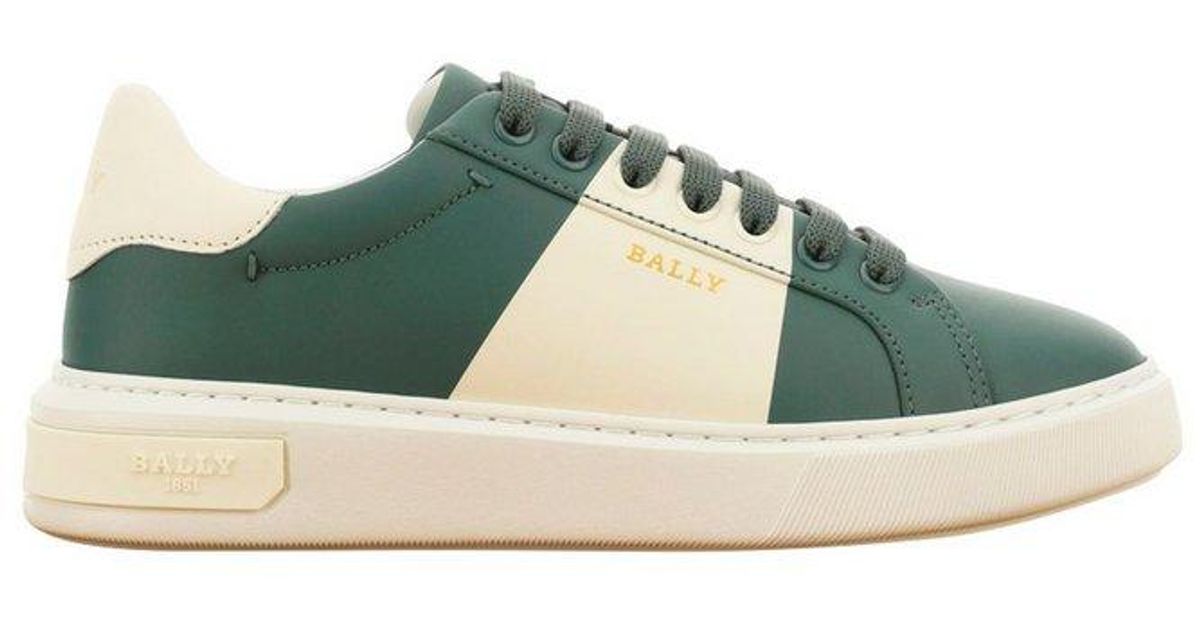 Bally Color-block Lace Up Sneakers in Green | Lyst