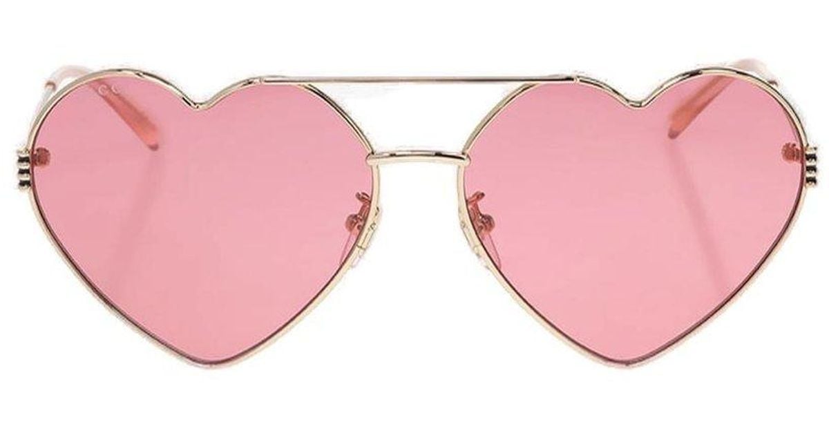 Gucci pink 2025 heart sunglasses