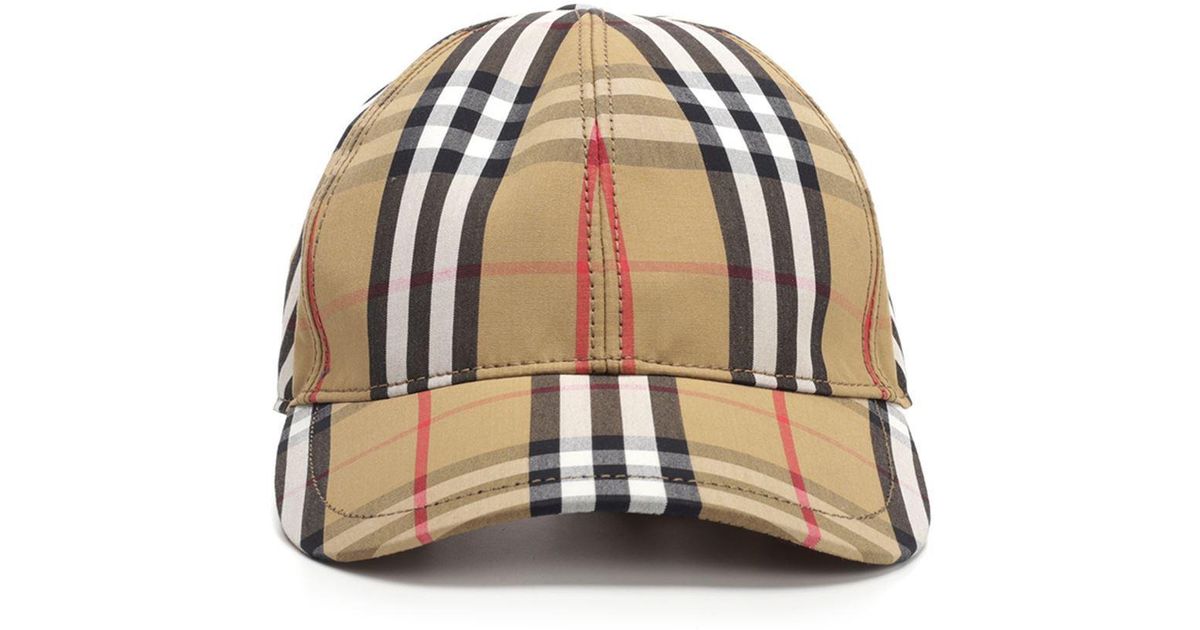 Burberry Cotton Classic Check Cap in Beige (Natural) for Men - Lyst
