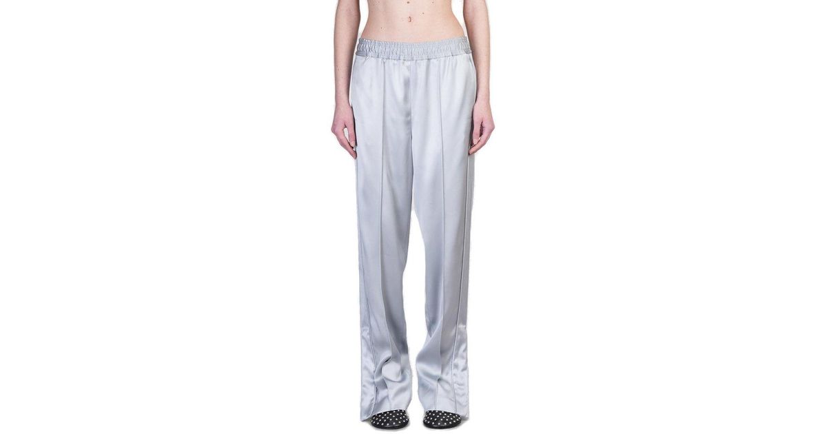 Jil Sander Zip Detailed Straight-Leg Trousers in Blue | Lyst