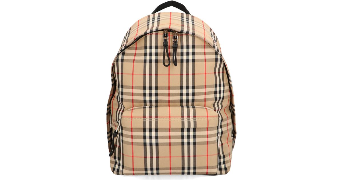 Burberry Leather Vintage Check Backpack for Men Lyst
