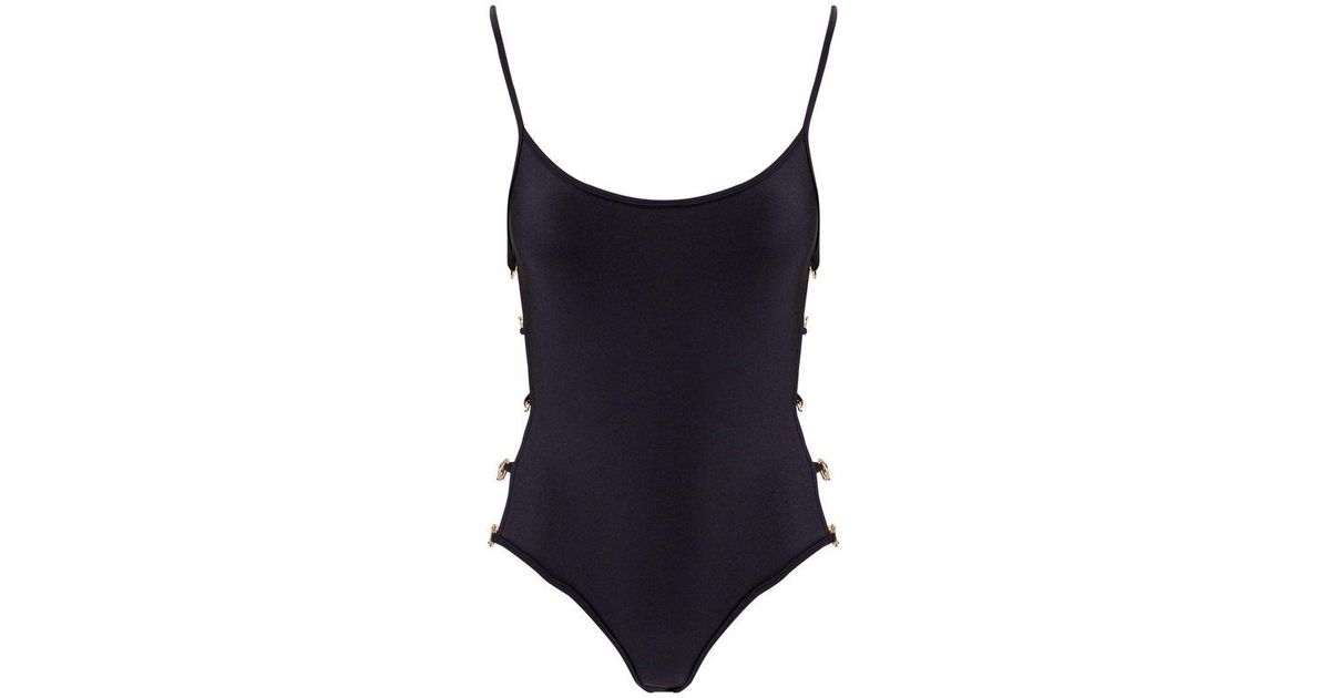 Gucci Scoopneck Cut-out Detail One Piece Swimsuit in Blue | Lyst