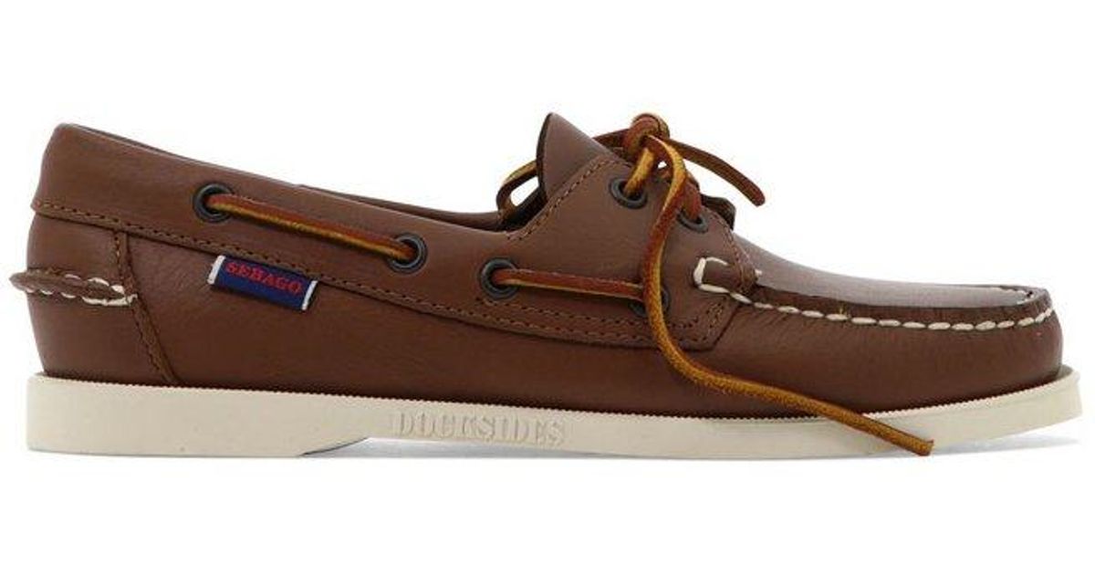 Sebago Leather Docksides Portland Lace-up Boat Shoes in Brown | Lyst Canada