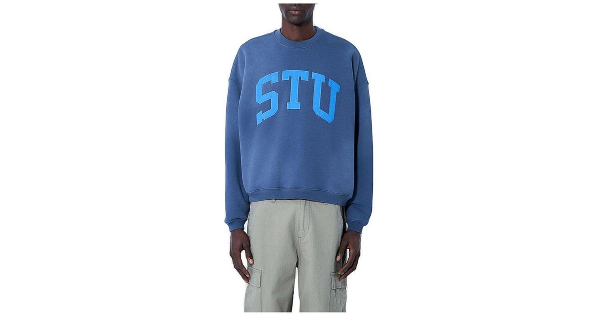 【STUSSY】STU RELAXED CREW Stu Relaxed Crew – Blue | Sweats | Stüssy