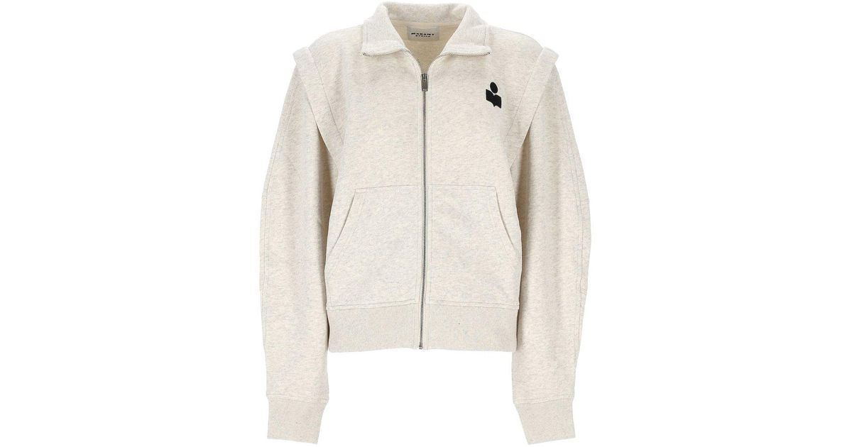 Isabel Marant Zip-Up Sweatshirt in Natural | Lyst