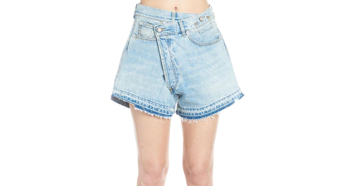R13 Cotton Cross-over Oversized Shorts 