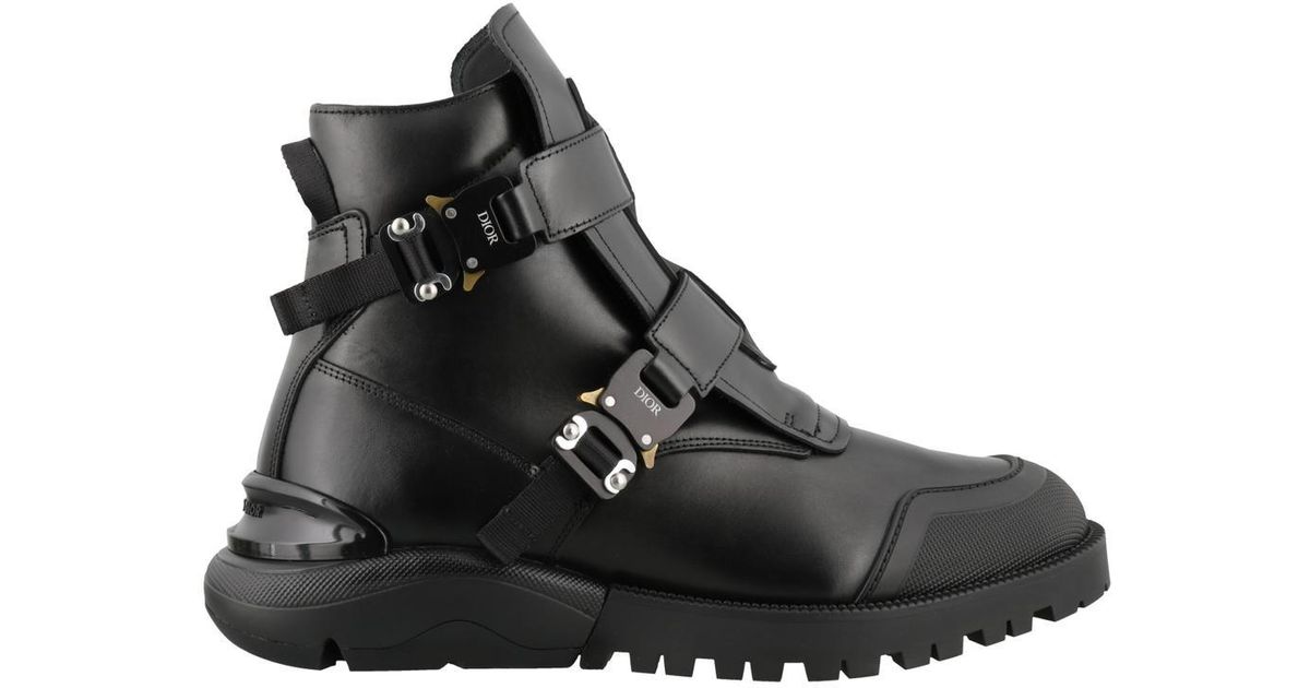 Dior Worker Hiking Calfskin Boots in Black for Men