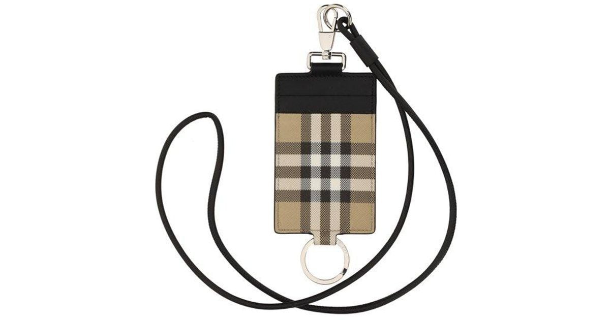 Burberry Lanyard Card Case in White for Men | Lyst