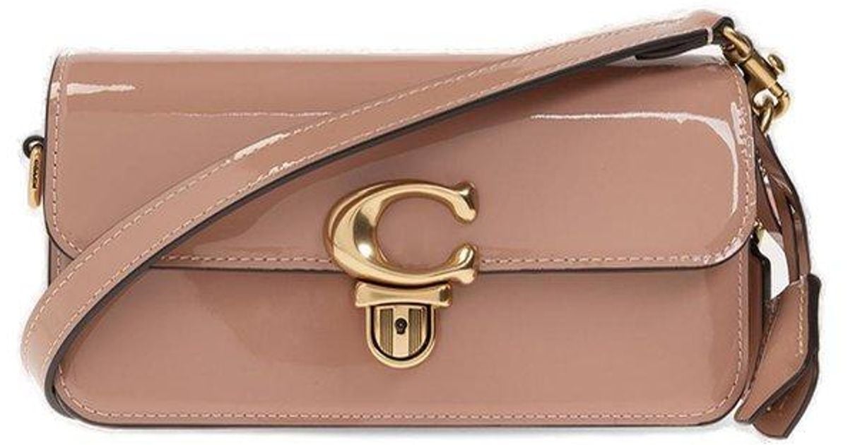 COACH 'studio Baguette' Bag In Patent Leather in Pink Lyst