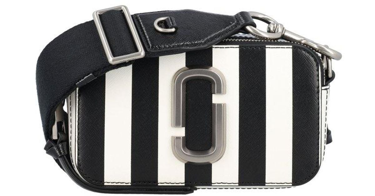 Marc Jacobs The Stripe Snapshot Crossbody Bag in Black | Lyst UK