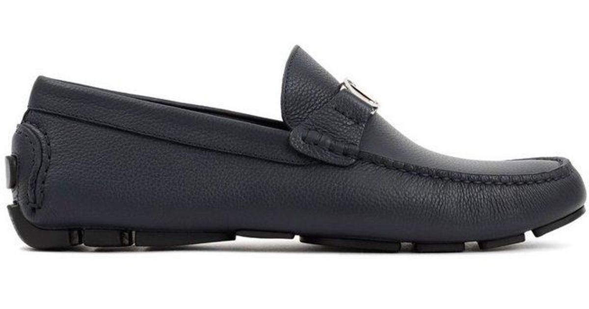 Dior Logo Plaque Loafers in Blue for Men | Lyst