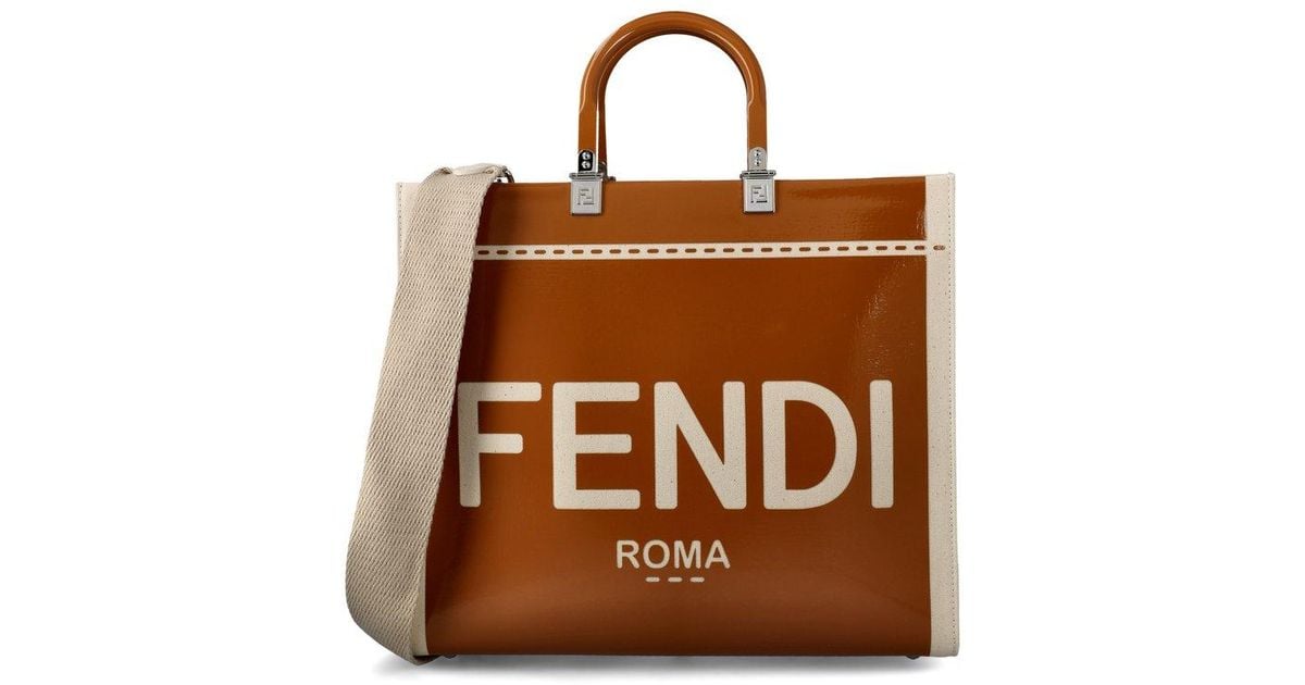 Fendi Sunshine Medium Tote Bag in Brown | Lyst