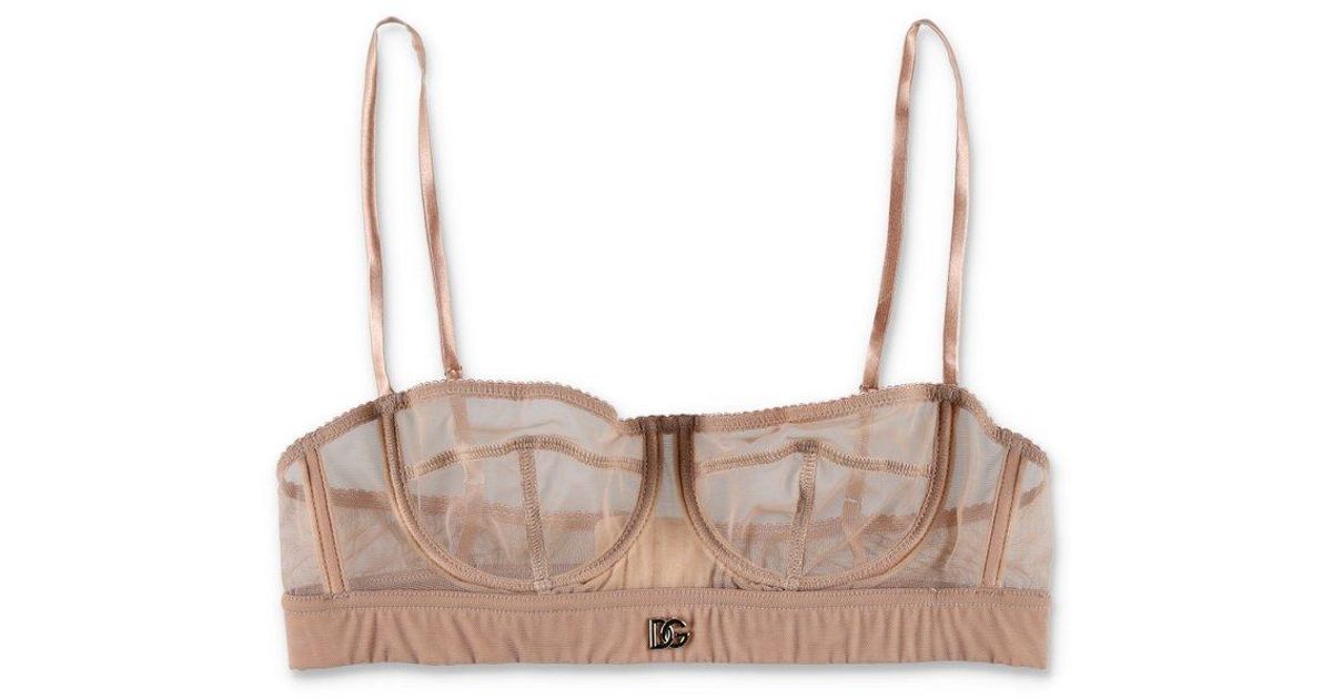Dolce & Gabbana Dg Logo Tulle Bra Lyst Australia