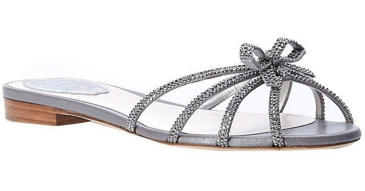 rene caovilla caterina embellished satin sandals