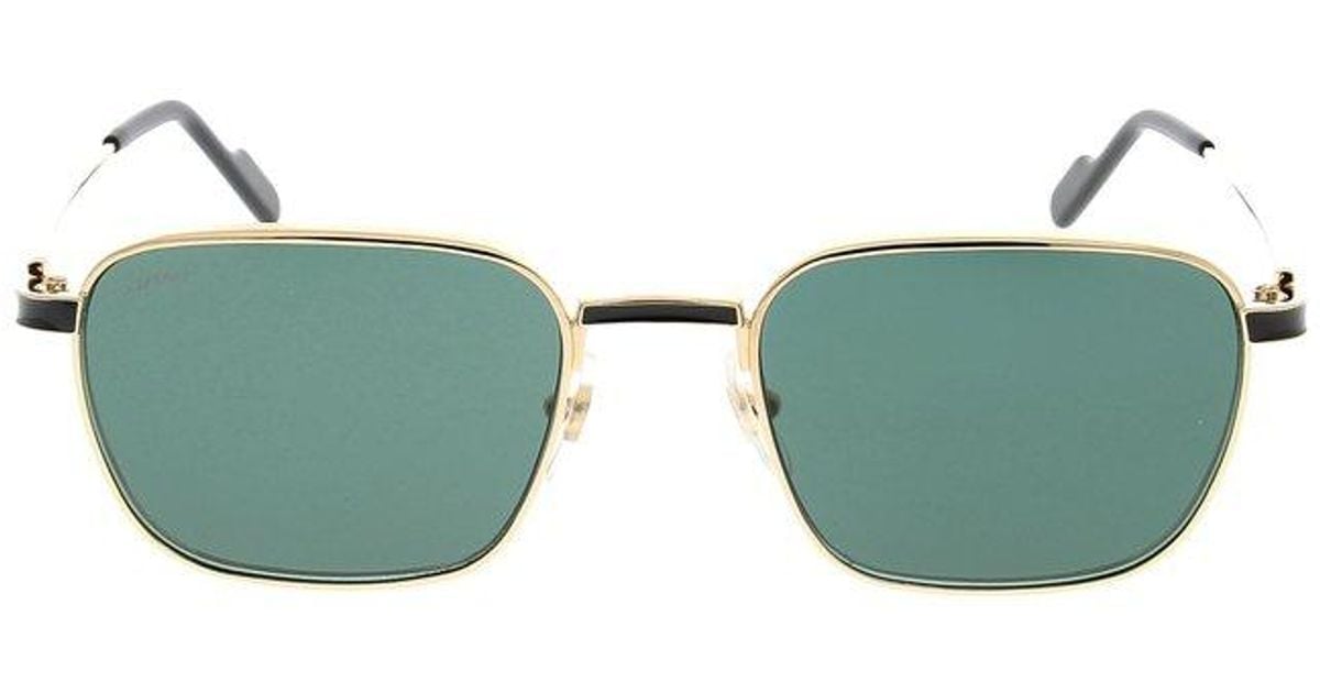 Cartier Square Frame Sunglasses in Green Lyst UK