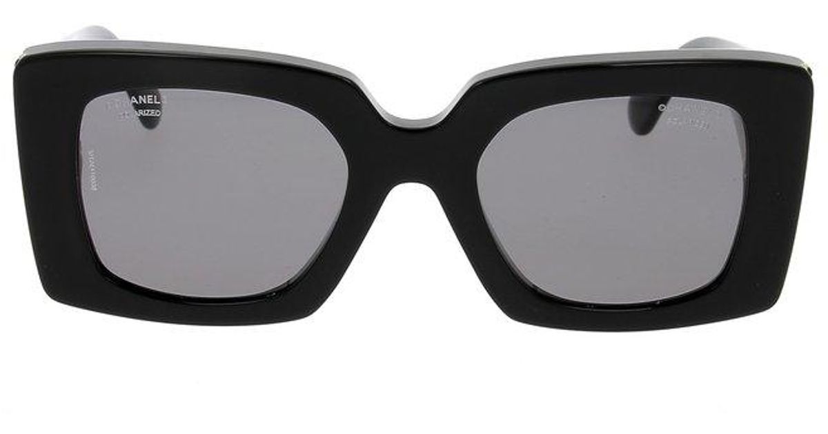 Chanel Eyewear Square Frame Sunglasses in Black Lyst