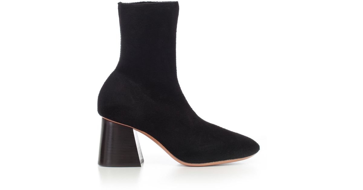 Celine Wool Soft Ballerina Sock Boots in Black | Lyst