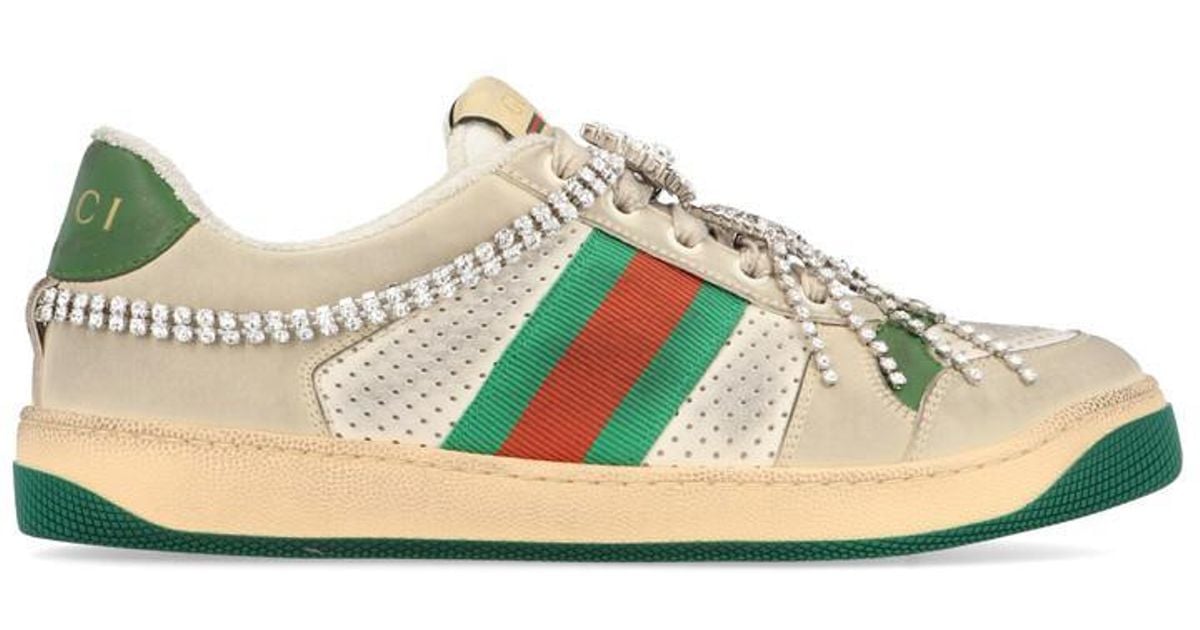 Gucci Canvas Screener Leather Sneaker in Beige (White) - Lyst