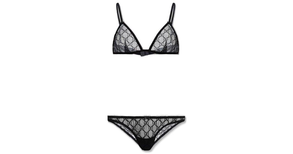 Gucci Bra & Briefs Set in Black Lyst