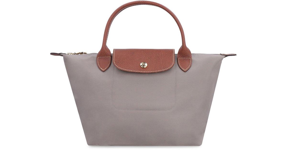 Longchamp Le Pliage Zip-up Small Tote Bag in Grey | Lyst UK