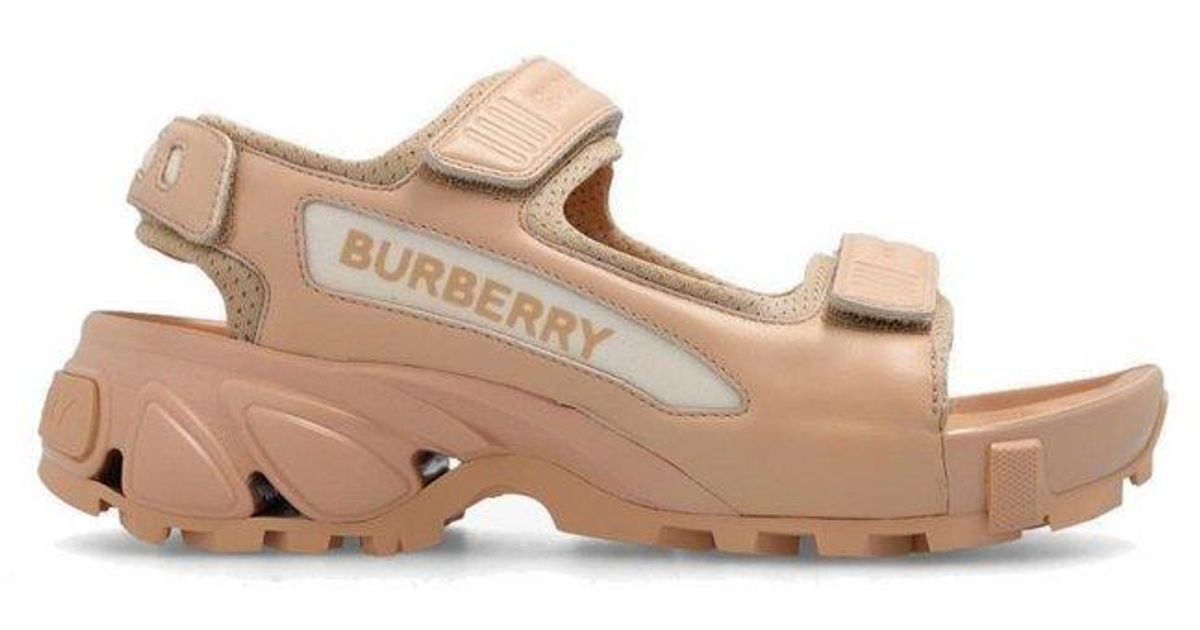 Burberry Arthur Double Strap Sandals in Pink | Lyst