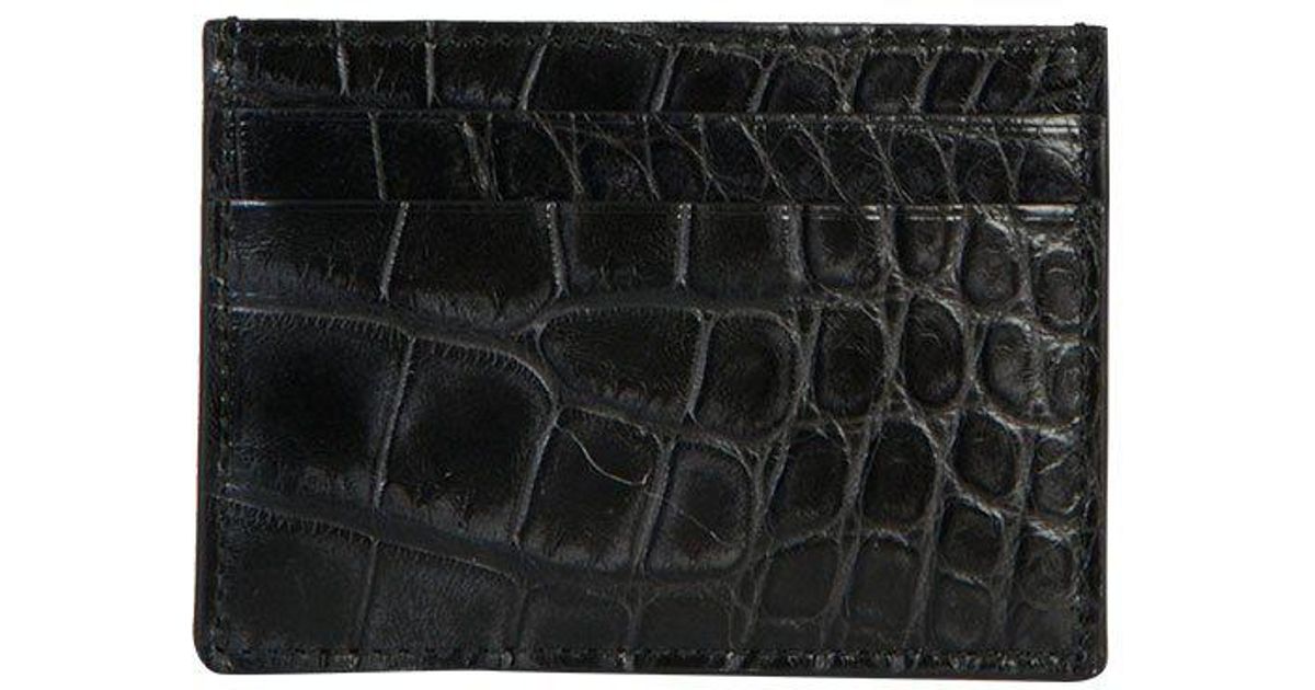 Gucci Crocodile Cardholder in Black - Lyst