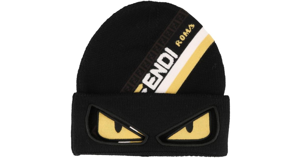 Fendi Wool Retro Fila Font Eyes Beanie 