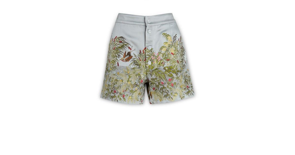 Flower embroidered clearance shorts