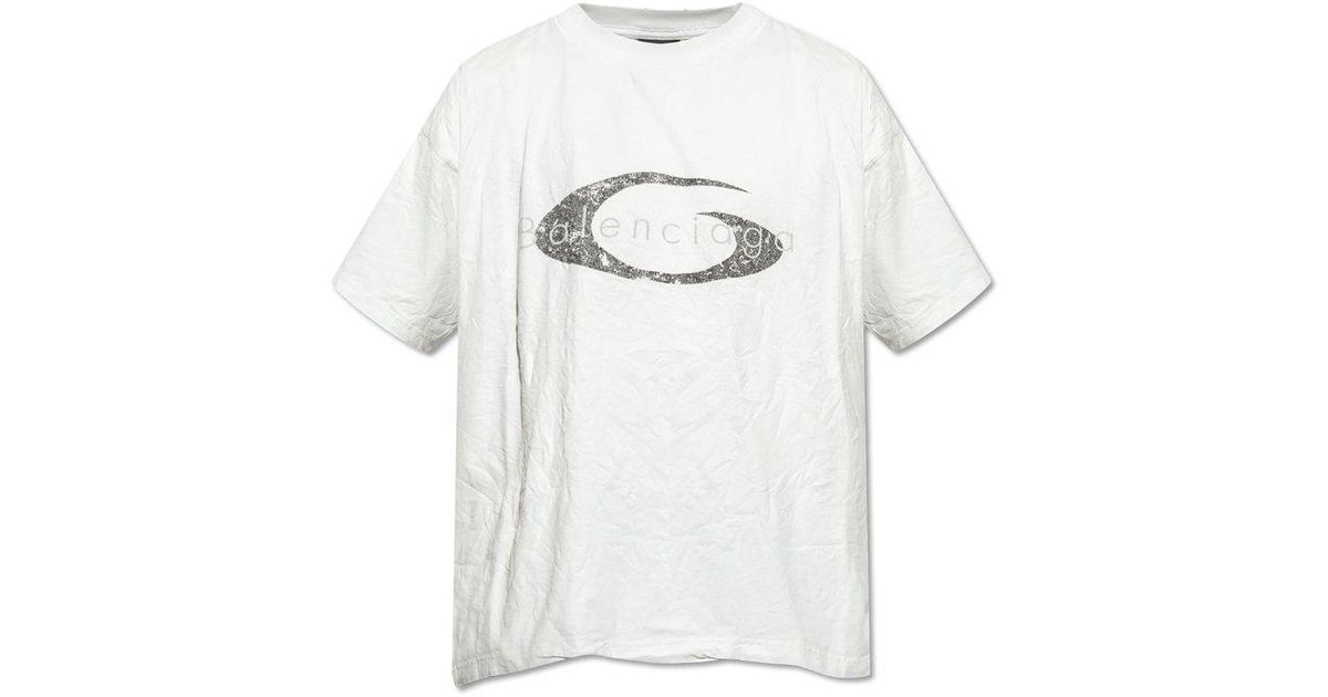 Balenciaga T-Shirt With Crinkle Effect in White for Men | Lyst
