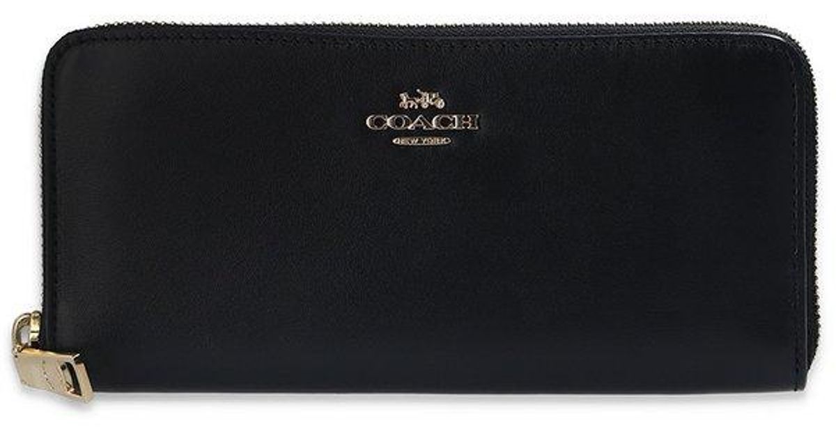 coach-logo-plaque-zipped-wallet-in-black-lyst