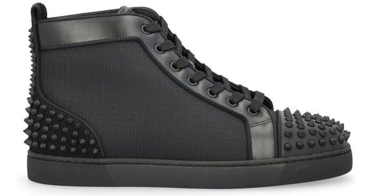 Christian Louboutin Synthetic Lou Spikes 2 High-top Sneakers in Black ...