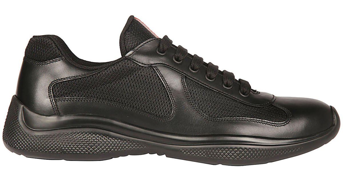 Prada Leather America's Cup Sneakers in Nero (Black) for Men - Save 30% ...