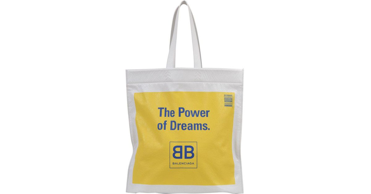 Balenciaga Leather The Power Of Dreams Shopper Tote in Yellow - Lyst