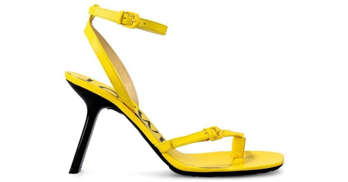 Loewe Petal Stiletto Ankle Strap Sandals in Yellow | Lyst