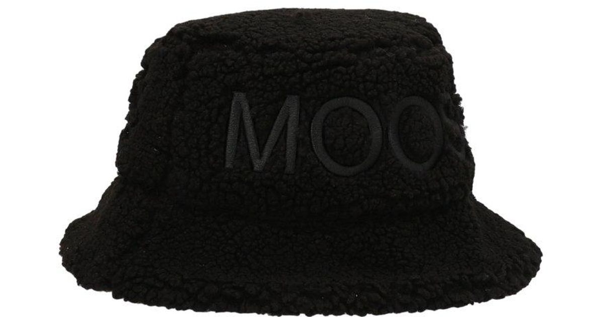 Moose Knuckles Synthetic Logo Embroidered Bucket Hat in Black for Men