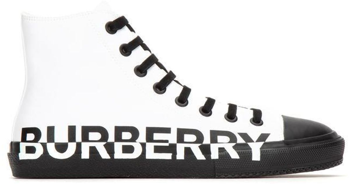 Burberry Larkhall Cotton Canvas High Top Sneakers for Men - Lyst