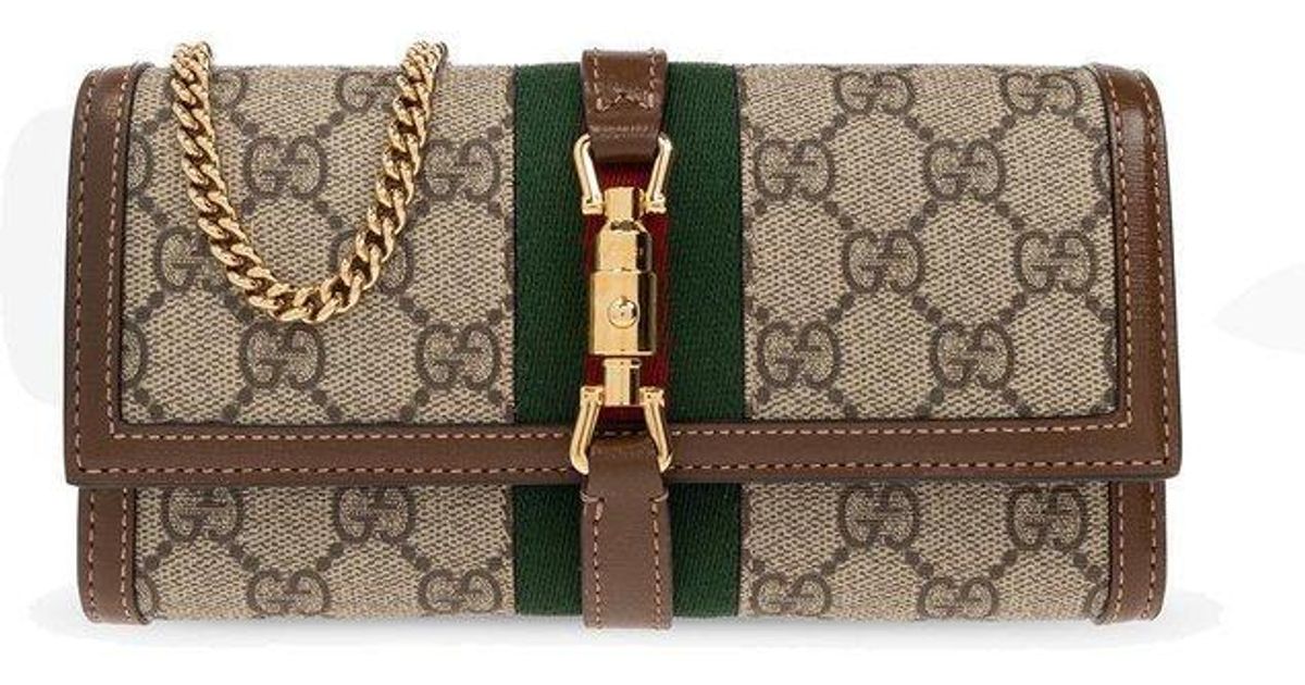 Gucci Jackie 1961 Chain Wallet in Brown Lyst