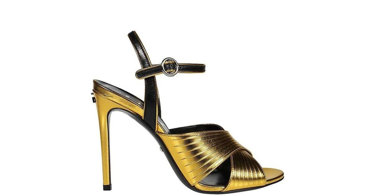 Gucci Crisscross Strap Sandals in Metallic Lyst UK