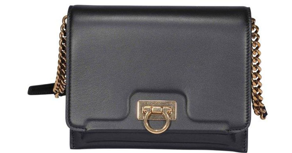 Ferragamo Small Trifolio Crossbody Bag in Black Lyst