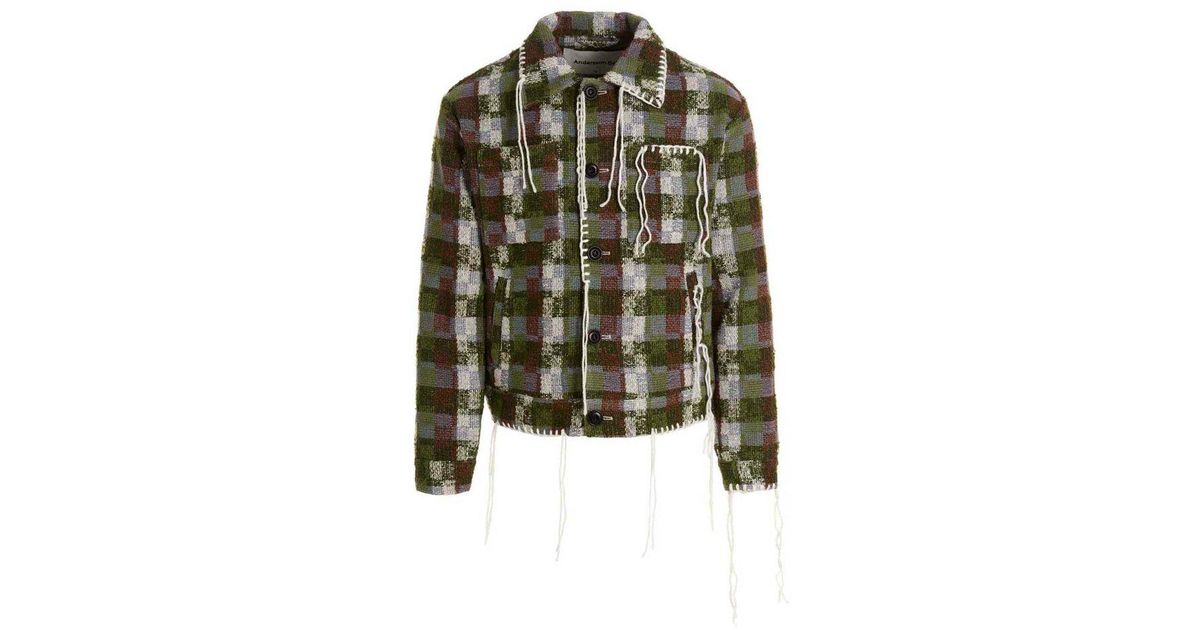 ANDERSSON BELL Checked Long-sleeved Shirt Jacket in Green for Men | Lyst