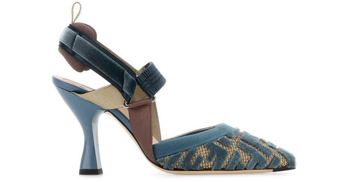 パンプス Fendi Colibri Patchwork Pumps With Ff Embroidery fendi `colibrì patchwork` pumps with `ff` embroidery