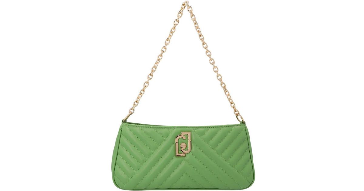 Liu Jo Small Quilted Logo Plaque Tote Bag in Green | Lyst