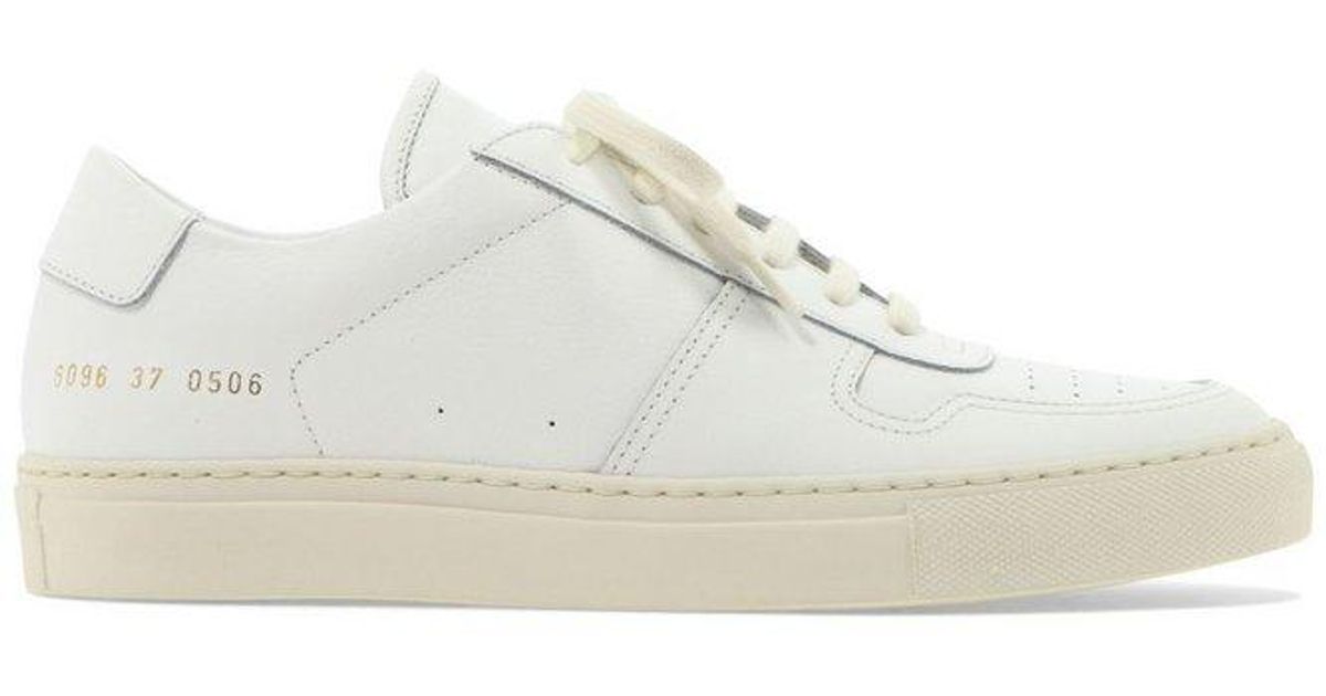 Common Projects Leather Logo-embossed Bball Sneakers in White | Lyst UK
